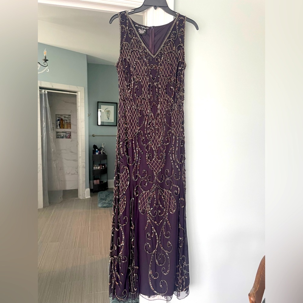 Pisarro Nights sleeveless beaded long dress size 10